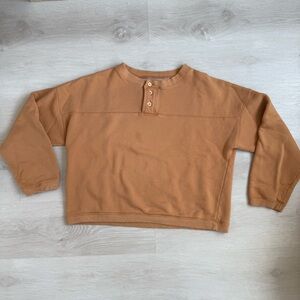 Lisa Says Gah Charlie Henley Pullover Sweatshirt XL